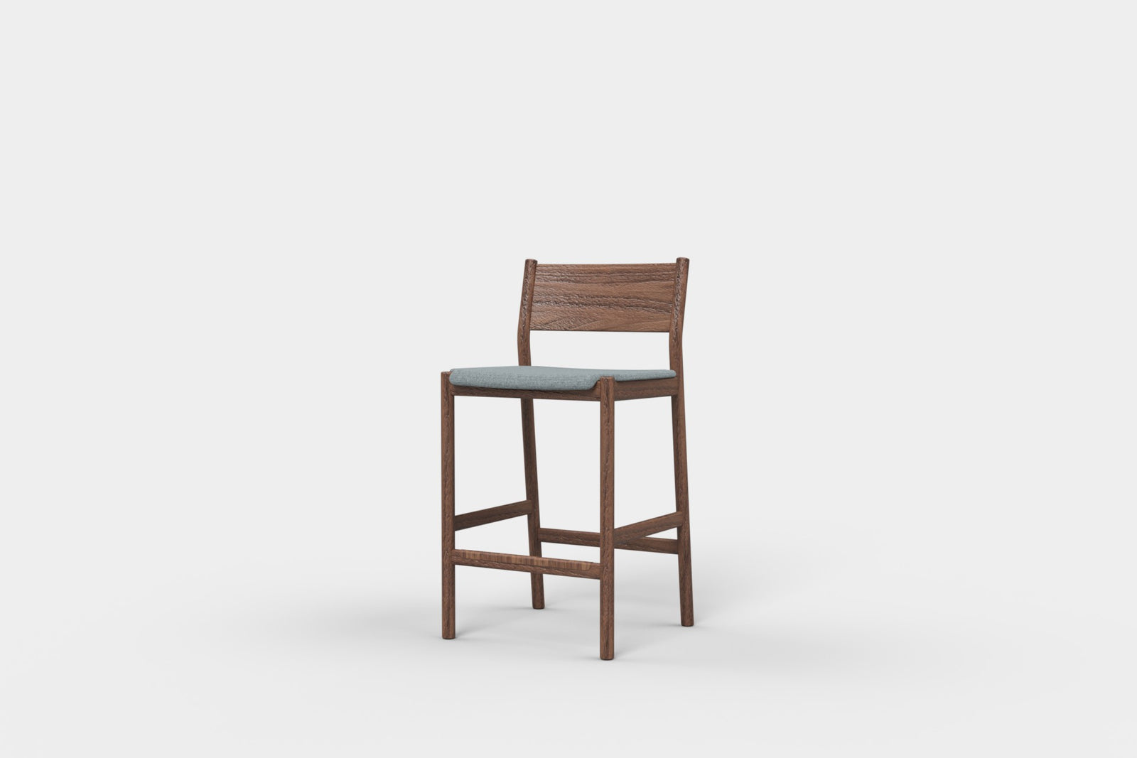 Ex-display - Gus Bar Stool Low Upholstered Seat Frost