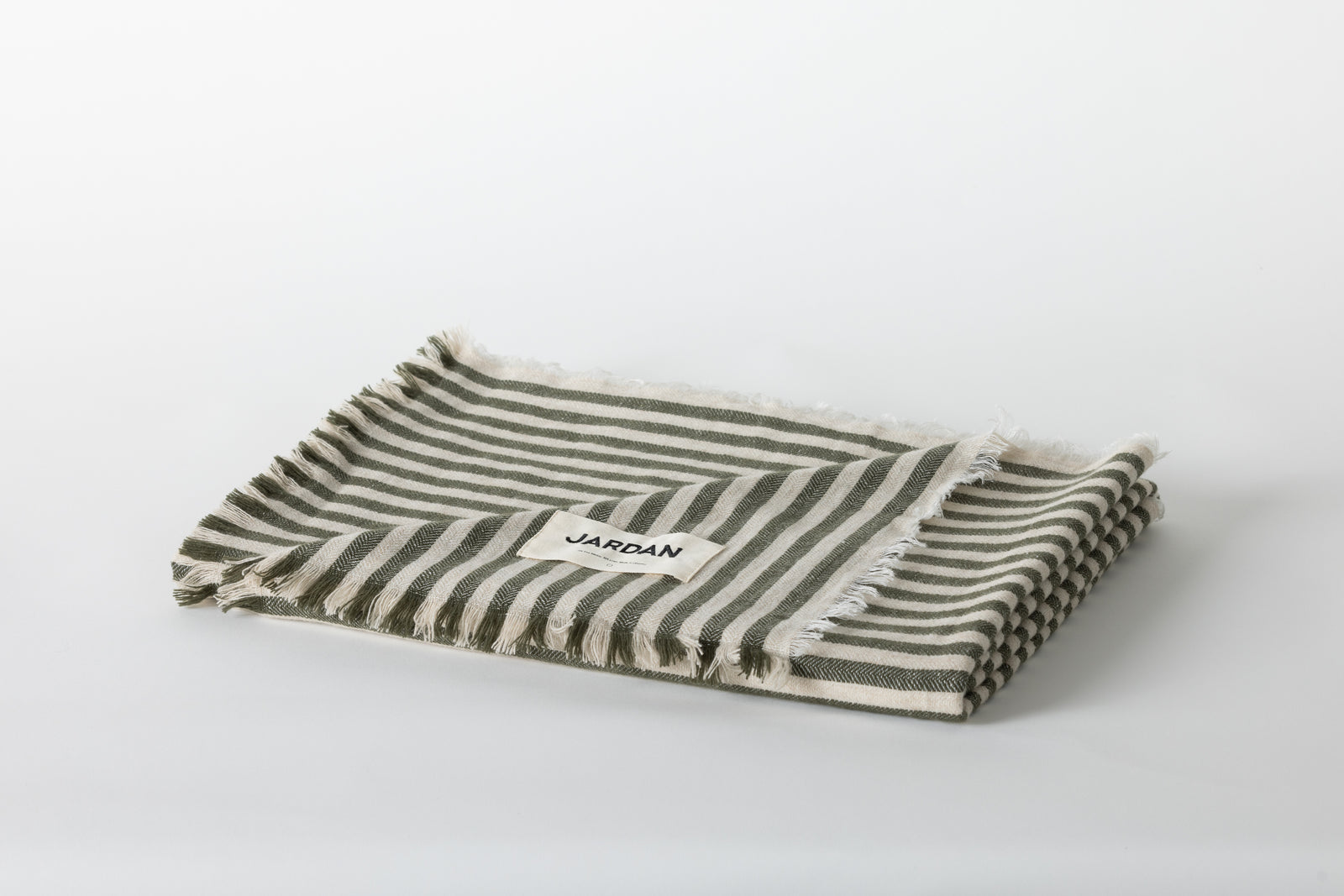 Lenny Stripe Throw Blanket 130 x 180cm Moss Oat