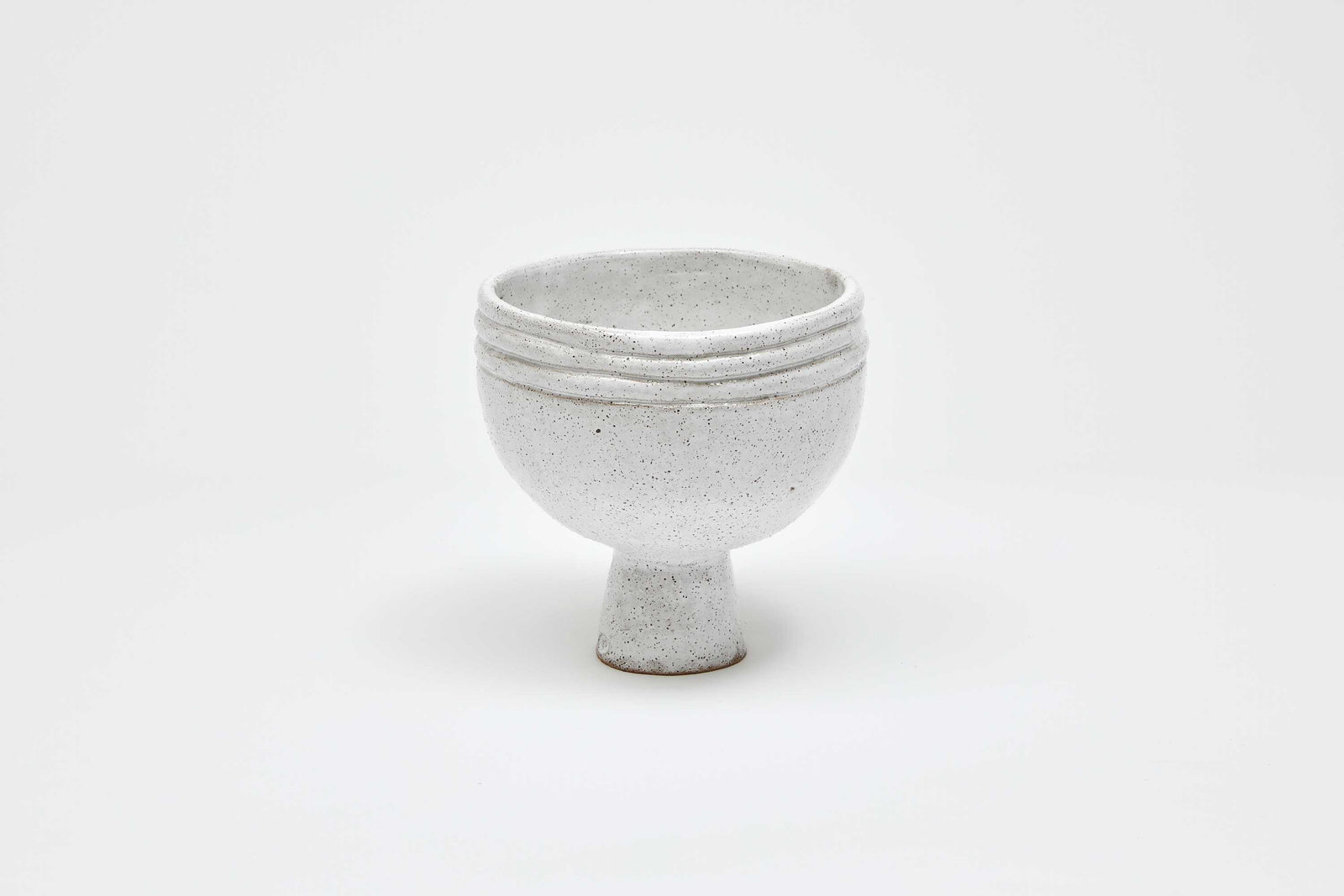 Piped Vessel Small Speckled Raku White