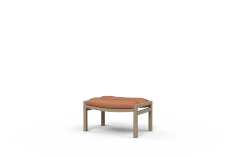 Lake Ottoman Greyson Leather Coffee