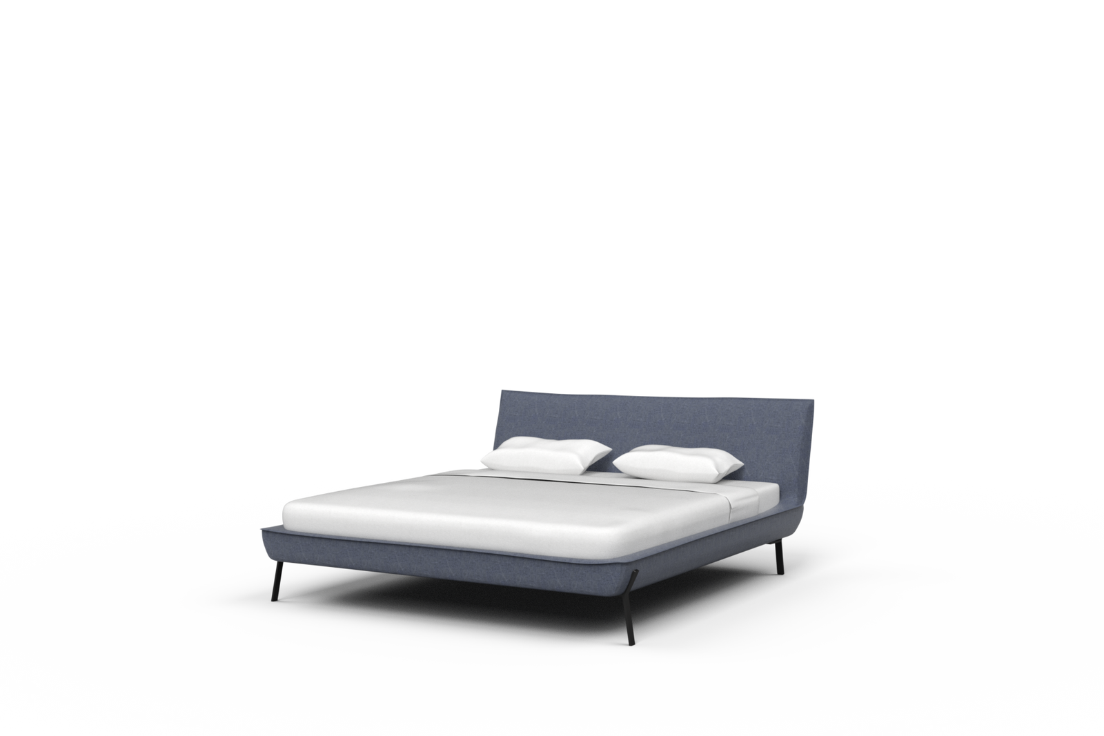 Lewis King Bed Stone Washed Linen Ocean