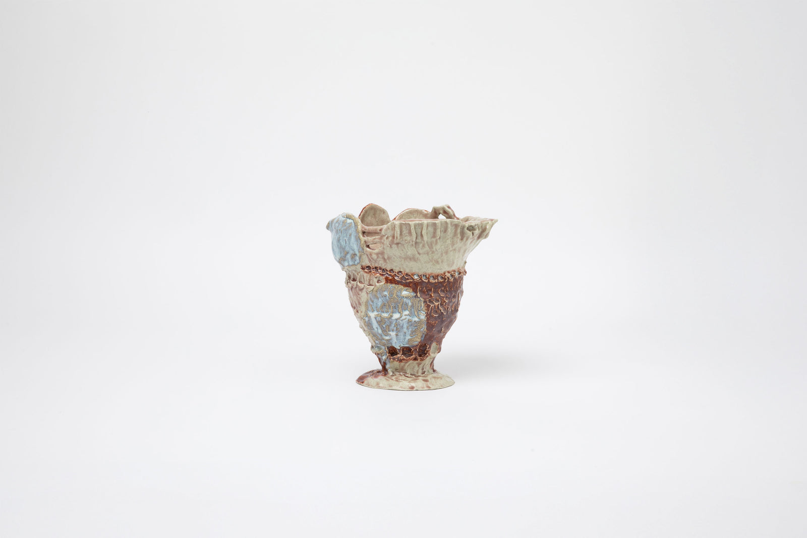 Rosi Vase Pale Pink, Rust & Ivory