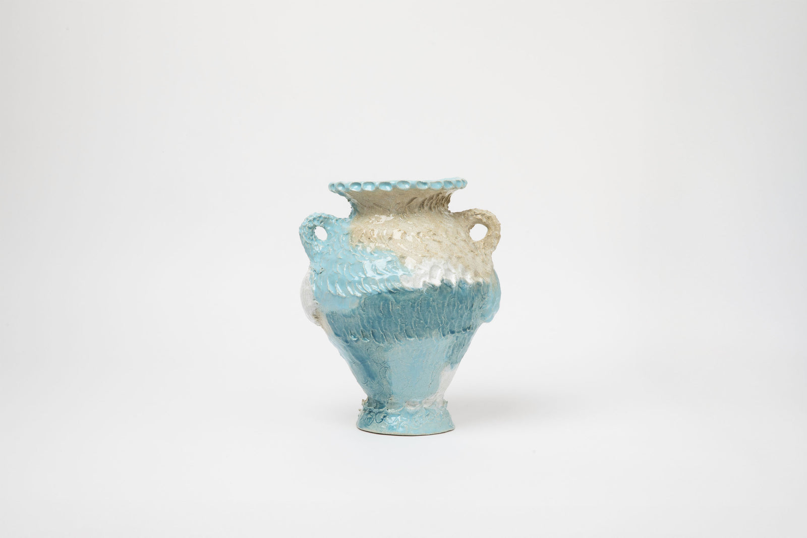 Halo Urn Pastel Blue, White & Quartz